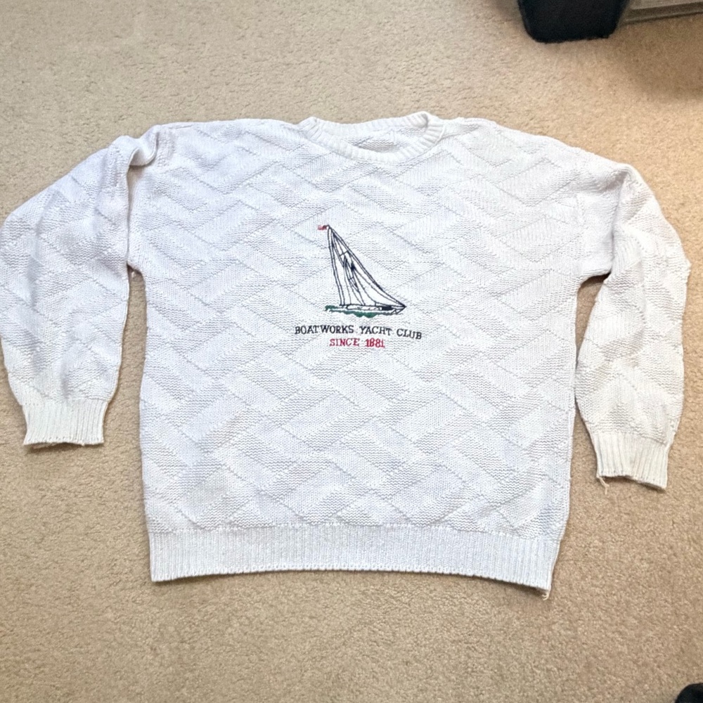 Nautical White Sweater